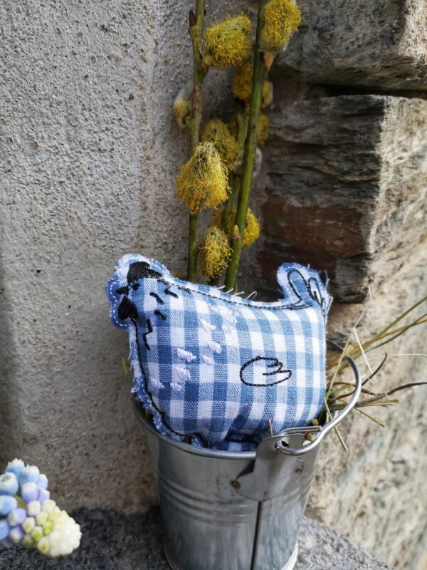 Ostaraanhänger - limitiert -  Huhn blau weiß