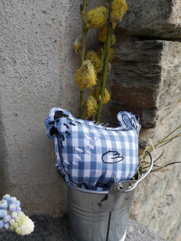 Ostaraanhänger - limitiert -  Huhn blau weiß – Bild 2
