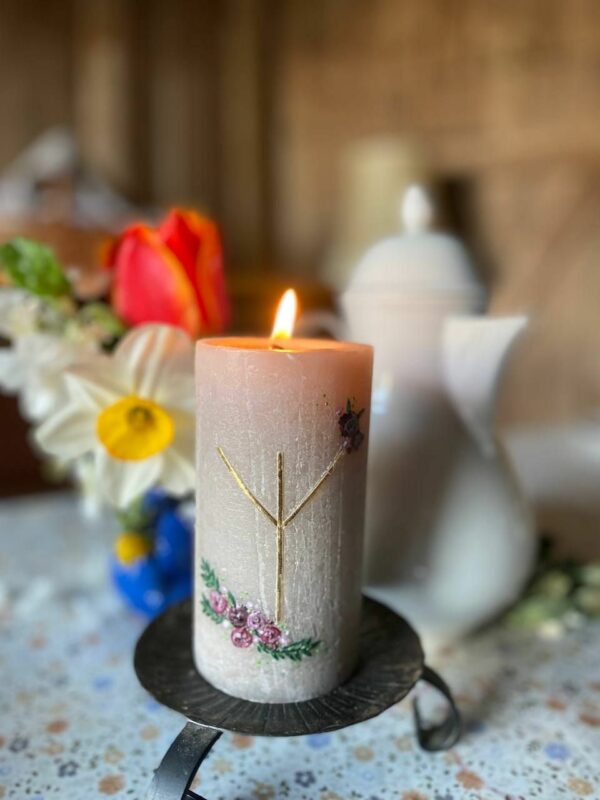 Ritualkerze  Geburtstagsblüten