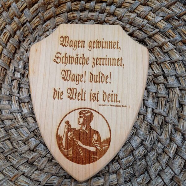 Holzwappen Lebenslied zur Jugendleite