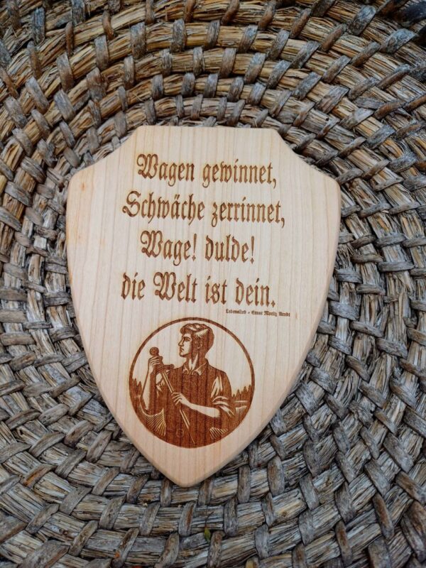 Holzwappen Lebenslied zur Jugendleite